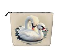TYUMH Simpatico piccolo cigno Singolo strato imitazione canapa cosmetica borsa, portatile, adatto per la vita quotidiana, viaggi e gite.