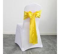 TYUrmiui Fiori per sedie, 10PCS Wedding Decoration Knots Supplies Banquet Back Decor Flower Bow Ribbon Satin Belt