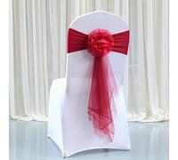 TYUrmiui Fiori per sedie, 50pcs Organza Chair Sashes Elastic Chair Back Flower Bow Tie Wedding Chair Knot