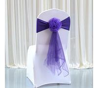 TYUrmiui Fiori per sedie, 50pcs Organza Chair Sashes Elastic Chair Back Flower Bow Tie Wedding Chair Knot
