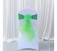 TYUrmiui Fiori per sedie, 50pcs Organza Chair Sashes Elastic Chair Back Flower Bow Tie Wedding Chair Knot