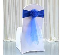 TYUrmiui Fiori per sedie, 50pcs Organza Chair Sashes Elastic Chair Back Flower Bow Tie Wedding Chair Knot