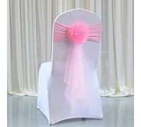 TYUrmiui Fiori per sedie, 50pcs Organza Chair Sashes Elastic Chair Back Flower Bow Tie Wedding Chair Knot