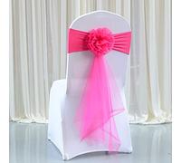 TYUrmiui Fiori per sedie, 50pcs Organza Chair Sashes Elastic Chair Back Flower Bow Tie Wedding Chair Knot