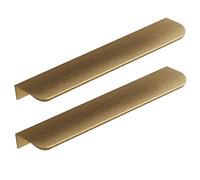TYUrmiui Maniglie nascoste per armadi, Cabinet Handle Finger Edge Pull Furniture Knobs Drawer Handles Bronze Gold 2 Pieces