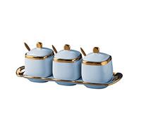 TYUrmiui Zuccheriera, 3 Set Of Sugar Container Spice Jar,Colorful Ceramic Coffee Sugar Canisters