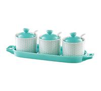 TYUrmiui Zuccheriera, Blue Sugar Bowl with Lid, Sugar Container Spice Jar, Sugar Salt Pot Seasoning Canister
