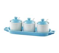 TYUrmiui Zuccheriera, Blue Sugar Bowl with Lid, Sugar Container Spice Jar, Sugar Salt Pot Seasoning Canister
