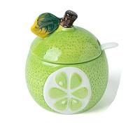 TYUrmiui Zuccheriera, Colorful Ceramic Coffee Sugar Canisters, Sugar Container Spice Jar, Salt Pot Seasoning Canister