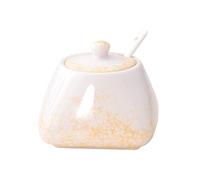 TYUrmiui Zuccheriera, Porcelain Sugar Pot with Spoon, Small Salt Pot, Storage Jar for Coffee Bar, Restaurant,