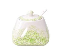 TYUrmiui Zuccheriera, Porcelain Sugar Pot with Spoon, Small Salt Pot, Storage Jar for Coffee Bar, Restaurant,