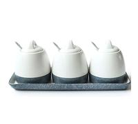 TYUrmiui Zuccheriera, White Farmhouse Sugar Pot Salt Bowl Seasoning Box Spice Jars,