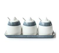 TYUrmiui Zuccheriera, White Farmhouse Sugar Pot Salt Bowl Seasoning Box Spice Jars,