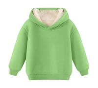 TYUSGH Felpe con cappuccio foderate in pile per bambini autunno tinta unita felpe con cappuccio per adolescenti torna a scuola maglione casual a maniche lunghe, Verde menta, 10-11 Years
