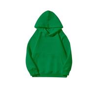 TYUSGH Felpe con cappuccio foderate in pile per bambini autunno tinta unita felpe oversize junior torna a scuola maglione casual a maniche lunghe pullover, Verde, 3-4 Years