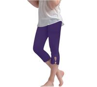 TYUSGH Leggings Capri per ragazze con bordo in pizzo pantaloncini da yoga elasticizzati per bambini pantaloni da corsa atletici adolescenti estivi a vita alta collant da ballo leggeri pantaloncini da