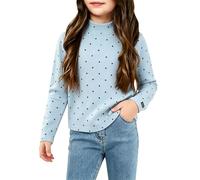 TYUSGH Top da ragazza con collo a lupetto a maniche lunghe con stampa a | Materiale elastico morbido, vestibilità regolare, maglietta basica, ideale per uscite casual a strati e abbigliamento