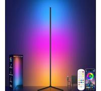 Tyute Corner Floor Lamp, RGB LED Corner Light with Music Sync, Smart App and Remote Control Color Changing Ambience Light, LED Lamp with 16 Million Colors for Bedroom
