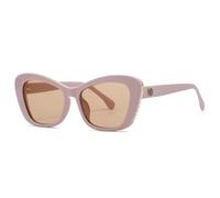 TYUVIVO Occhiali da sole a forma di occhio di gatto con montatura grande, occhiali da sole vintage di lusso, popolari rivetti UV400 (rosa champagne)