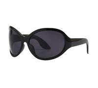 TYUVIVO Occhiali da sole da donna Sense Occhiali da sole da uomo Occhiali da vista oversize alla moda retrò punk, nero grigio, taglia unica