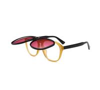 TYUVIVO Occhiali da sole quadrati oversize da donna, personalità flip up, occhiali da sole grigi da uomo, doppi occhiali da vista unisex UV400, nero, rosso, taglia unica