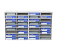 Tyvotrend Organizer per letteratura a 36 scomparti, regolabile, da scrivania, impilabile, per casa, ufficio, scuola, bianco, 100 x 30 x 61 cm
