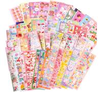 TYXHXTF 100 Fogli Stickers per Bambini, Adesivi Riutilizzabili e Resistenti All'acqua, per Adulti, Bottiglie D'Acqua e Regali Gratificanti