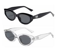 TYXHXTF 2 Pack Occhiali da Sole, Occhiali da Sole da Uomo Donna, Classici e Retrò Occhiali da Sole, Guida Occhiali, Occhiali Sportivi, per Uomini e Donne, Schwarze und transparente graue Modelle