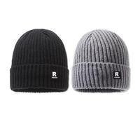 TYXHXTF 2 PCS Berretto da Uomo, Berretto Invernale Beanie in Maglia Termica, Design Classico, per Corsa, Sci, Ciclismo, Snowboard, Arrampicata, Motociclismo