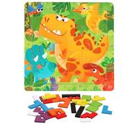 TYXHXTF 2PCS Puzzle di Legno, Jigsaw Rompicapo Tangram in Legno Colorato Blocchi Geometrici, Intelligenza Tangram, Giocattoli di Formazione del Cervello, Regali Educativi per Bambini