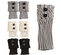 TYXHXTF 3 Paia Scaldamuscoli Donna Ragazze Calzettoni Ginocchio Calze Invernali Stivali, Scalda Muscoli da Donna, Leg Warmers, Scaldamuscoli a Maglia Calzini Crochet Polsini Ballet Stivali Calze