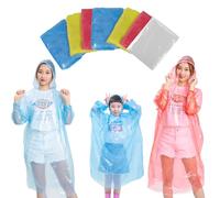 TYXHXTF 7 Pezzi Poncho Antipioggia Usa E Getta,Mantella Antipioggia Per Donna E Uomo Impermeabile Usa E Getta,Mantella In Impermeabile Emergenza Formato Famigliadi,Per Concerti All'Aperto,Parchi A Tem