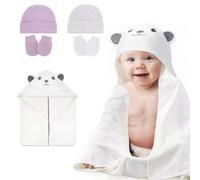 TYXHXTF Baby Swaddle Coperta, Copertina Avvolgente per Fasciature con Cappello, Sacco Nanna Neonato Estivo e Invernale, Morbido e Traspirante