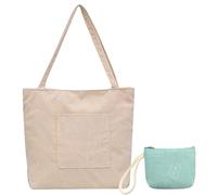 TYXHXTF Borsa a Tracolla in Velluto a Coste, Tote Bag Grande Capacità da Donna con Cerniera, Pieghevole e Riutilizzabile, per Uso Quotidiano Scuola Lavoro Acquisti Viaggi