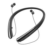 Tyxmere Cuffie Bluetooth 5.0 con archetto da collo, resistenti al sudore, con cancellazione del rumore, auricolari retrattili per musica, conferenze, video (nero)