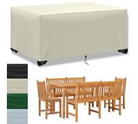 TYYHTJ Copertura Tavolo Esterno Copertura per Mobili da Giardino Telo Copri Protettivo Rettangolare per Tavolo e Sedie da Esterni 420D Oxford Impermeabile Copertura Anti-UV (110x50x50cm) - Beige