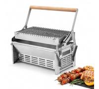 TYYZDM Griglia A Carbone Rotante A 360°, Braciere for Barbecue Portatile | Acciaio inossidabile 304, cestello ribaltabile, pannelli rimovibili, for campeggio, tailgating, arrostimento di pesce