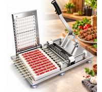 TYYZDM Macchina for Kebab Manuale, Acciaio A 10 Fori | Con Manico A Leva Lungo, Kabob Maker For Montone, Pollo, Manzo, Satay E Barbecue
