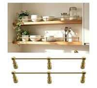 Tyzlup ringhiera per mensola 2 Binari In Ottone Mensole Da Cucina, Asta Per Libreria 20-100cm, Ringhiera Antiribaltamento Per Mobile Portabottiglie Oggetti Da Collezione(A,19in/48.3cm)
