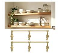 Tyzlup ringhiera per mensola 2 Binari In Ottone Mensole Da Cucina, Asta Per Libreria 20-100cm, Ringhiera Antiribaltamento Per Mobile Portabottiglie Oggetti Da Collezione(C,22in/55.9cm)