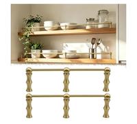 Tyzlup ringhiera per mensola 2 Binari In Ottone Mensole Da Cucina, Asta Per Libreria 20-100cm, Ringhiera Antiribaltamento Per Mobile Portabottiglie Oggetti Da Collezione(B,25in/63.5cm)