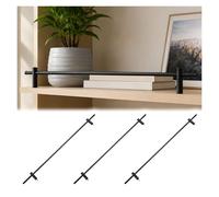 Tyzlup ringhiera per mensola Confezione Da 3 Ringhiere Decorative Nere E Bronzo Per Librerie, Bordini Per Mensole Da Cucina, Portabottiglie, Elemento Decorativo Anticaduta(Black,64" (163 cm))
