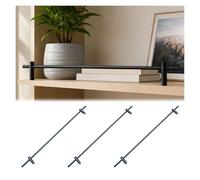 Tyzlup ringhiera per mensola Confezione Da 3 Ringhiere Decorative Nere E Bronzo Per Librerie, Bordini Per Mensole Da Cucina, Portabottiglie, Elemento Decorativo Anticaduta(Gray,64" (163 cm))