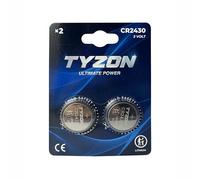 Tyzon Batterie a Bottone al Litio CR2430 3V - Confezione da 2 - Lunga Durata - Senza Mercurio e Cadmio - Per Telecomandi, Chiavi Auto, Orologi e Altri Dispositivi
