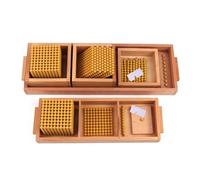 tyzqsm Materiale Montessori per la Matematica con Perline d'oro, Dispositivo di visualizzazione decimale e Set di Perline decimali,2 PCS