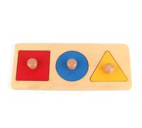 tyzqsm Puzzle di Legno Montessori con Forme da Inserire, Giocattolo Educativo per l'Apprendimento Precoce,Three Color Panel