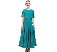Tzdd Abiti da Ballo da Sala Valzer da Donna Abito da Pratica di Tango Standard Abbigliamento da Ballo Moderno per Prestazioni di Ballo Professionali,Verde,S