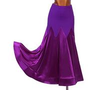 Tzdd Abito Lungo da Concorso di Ballo da Sala per Donna Gonna Lunga con Altalena da Allenamento Latino Cha Cha Gonne alla Caviglia per Esercitazioni di Ballo di Flamenco Valzer,Viola,M