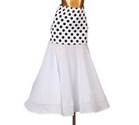 Tzdd Gonna Lunga da Donna per Allenamento da Sala da Ballo Standard Valzer Flamenco Gonne Casual Avvolgenti All'anca Elegante Gonna Longuette Midi Lunga per Pratica Latina di Salsa,Bianca,S