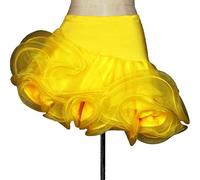 Tzdd Gonna Tutu Gonfia da Donna sotto Il Vestito Minigonna Sottoveste di Ballo da Sala da Ballo Valzer Gonna in Tulle Elastico Asimmetrico con Danza Latina Cha Cha Costume Cosplay,Giallo,M